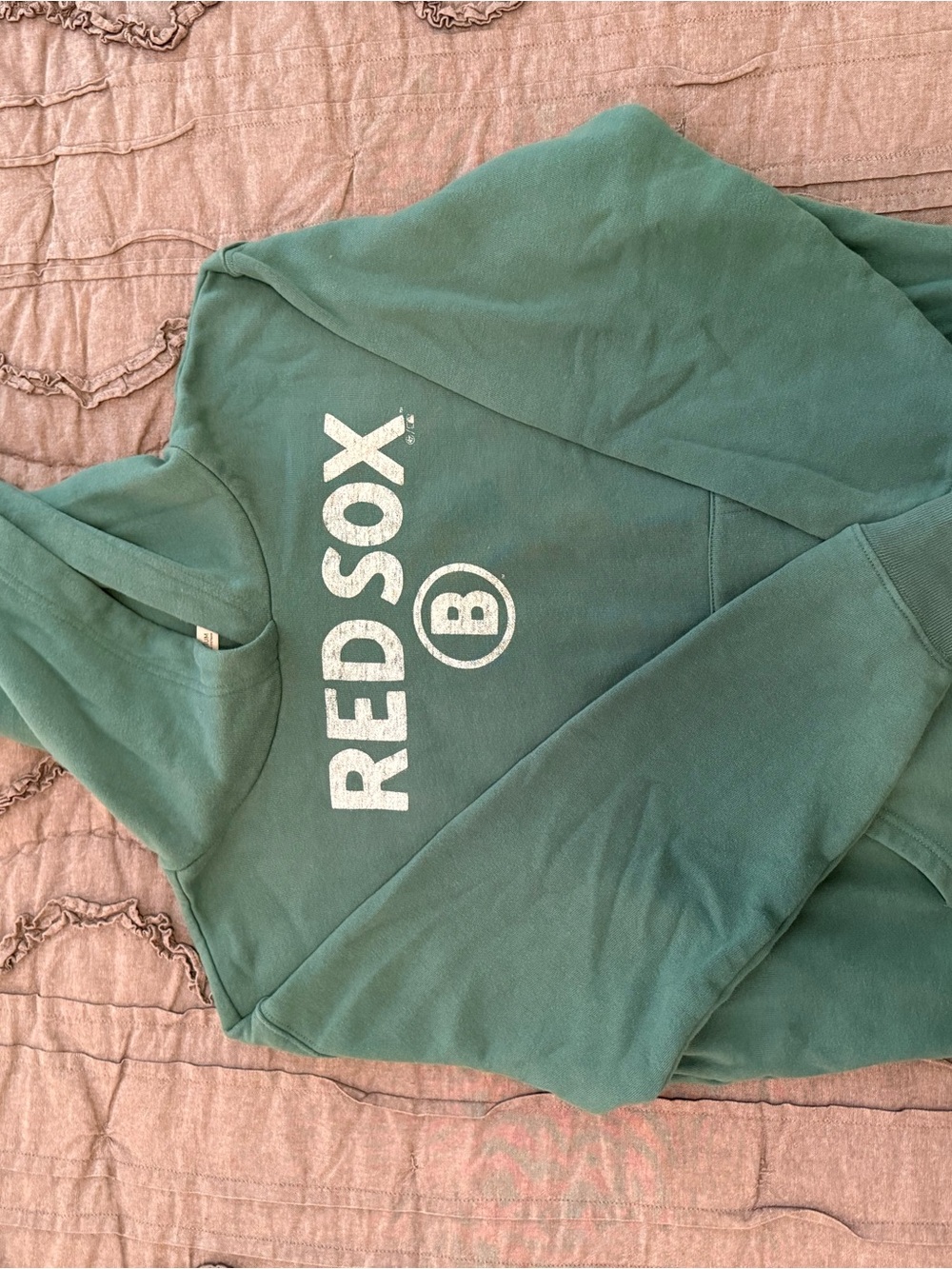 47 Brand Teal Green RED SOX Pullover Hoodie with White Logo